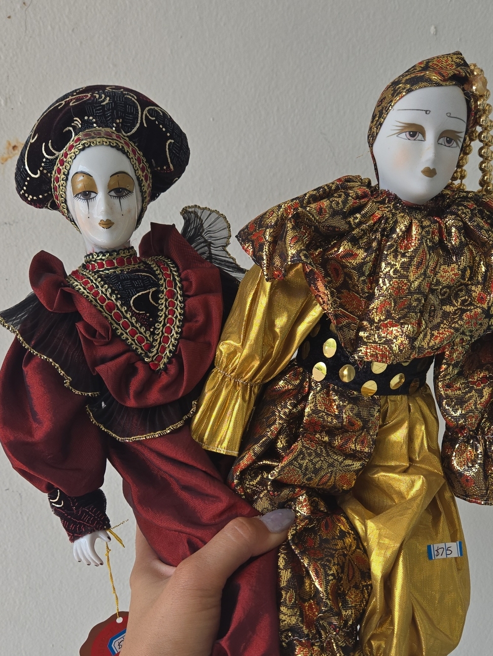 Vintage Venetian-style porcelain Pierrot Jester doll OFFERS WELCOME!